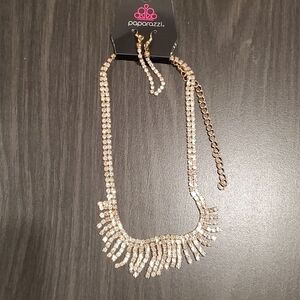 Paparazzi Daring Decandence Dazzling Gold Choker Set